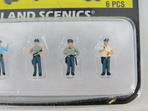 LOT of 5 N Scale Woodland Scenics Figure Packs: Police, Bystanders, Graveside +