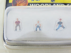 LOT of 5 N Scale Woodland Scenics Figure Packs: Engineers, Baseball, Passenger +