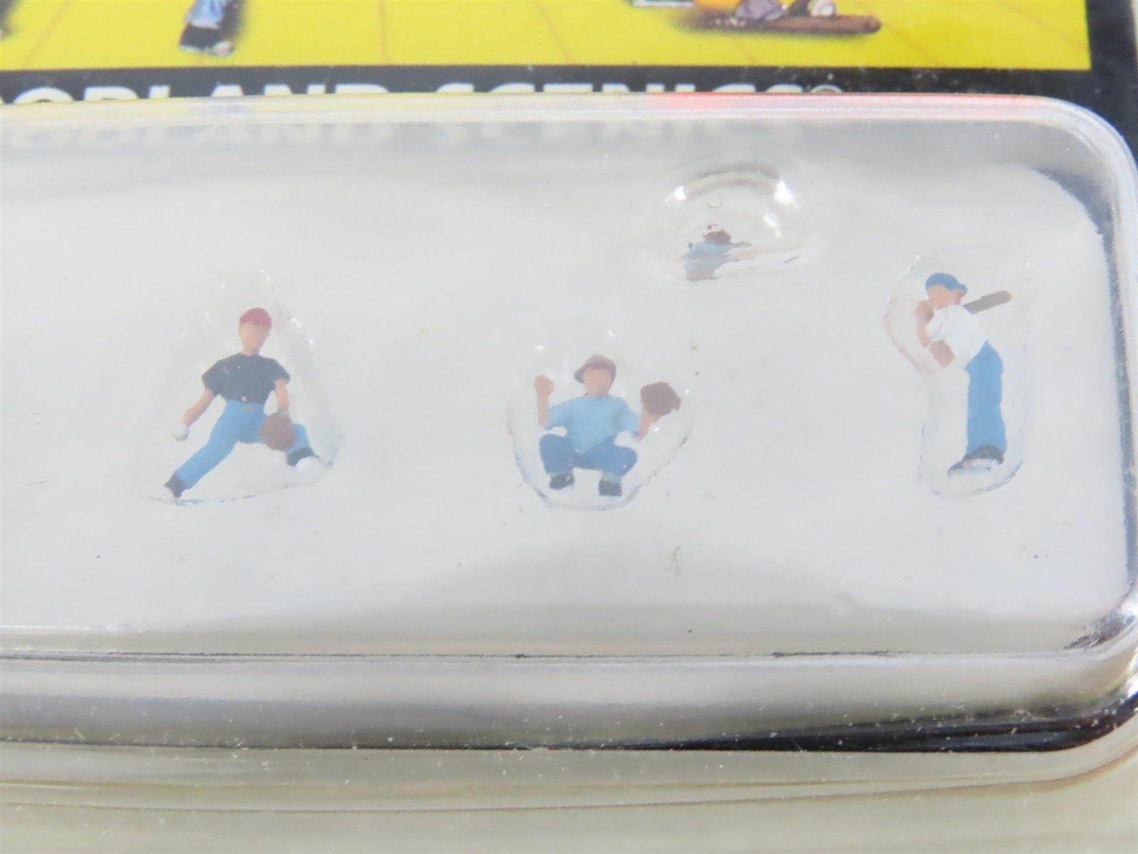 LOT of 5 N Scale Woodland Scenics Figure Packs: Engineers, Baseball, Passenger +