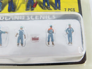 LOT of 5 N Scale Woodland Scenics Figure Packs: Mechanics, Football, Checkers +