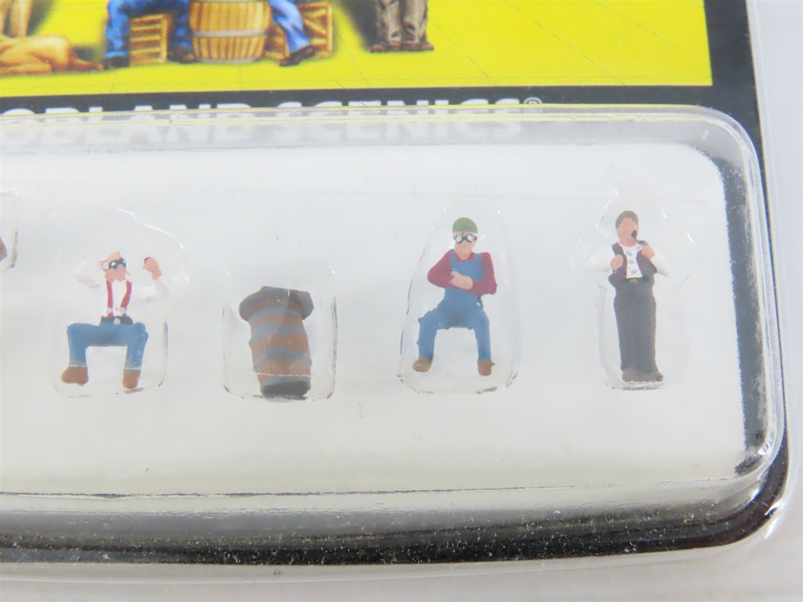 LOT of 5 N Scale Woodland Scenics Figure Packs: Mechanics, Football, Checkers +