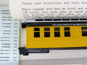 HO Scale Roundhouse Kits D&S Durango & Silverton 34' Overton Passenger 3-Car Set