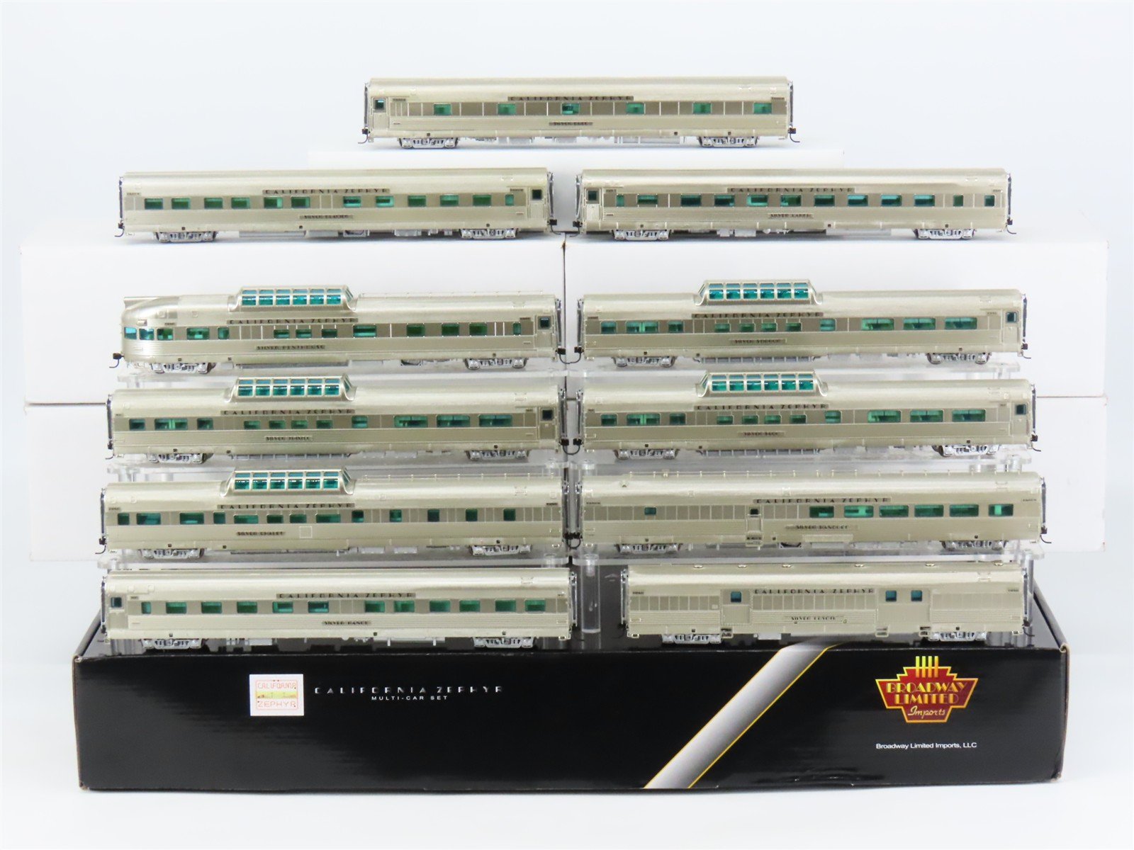 HO Broadway Ltd BLI 1549 California Zephyr "Silver Lady" Passenger 11-Car Set