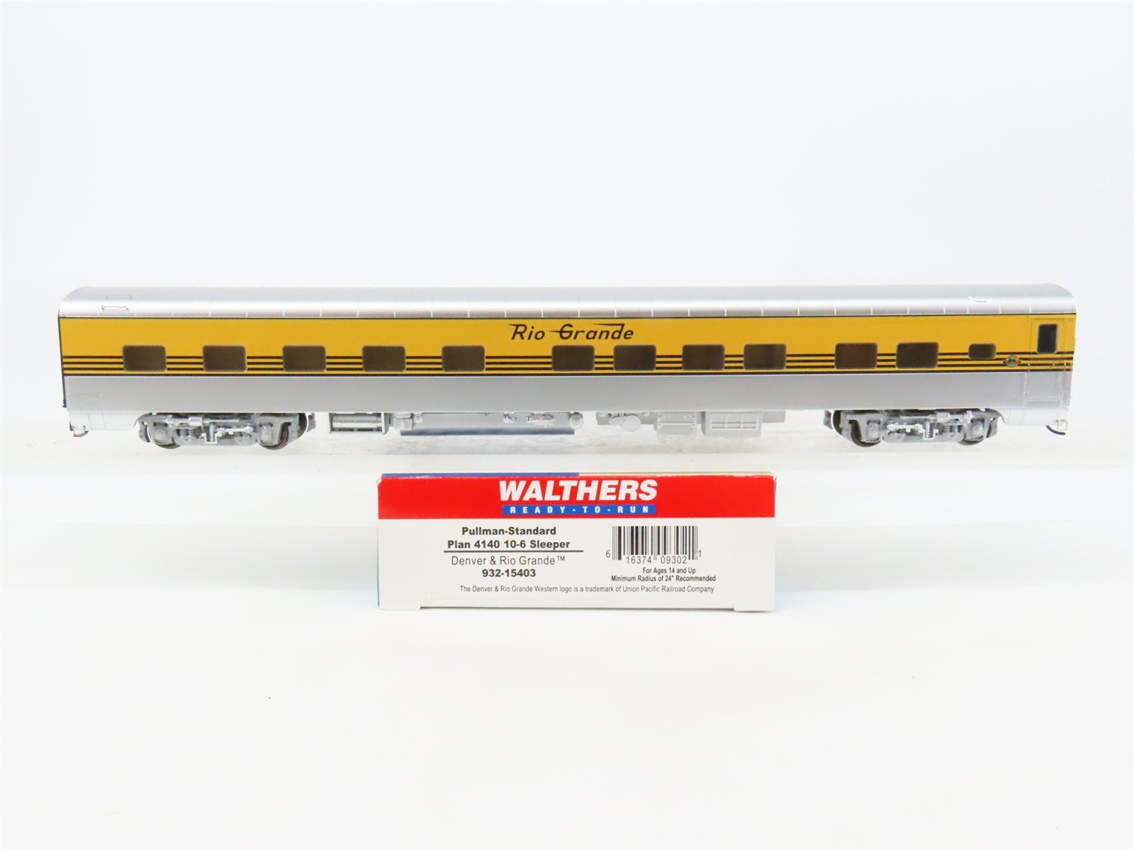 HO Scale Walthers 932-15403 D&RGW Rio Grande P-S 10-6 Sleeper Passenger Car