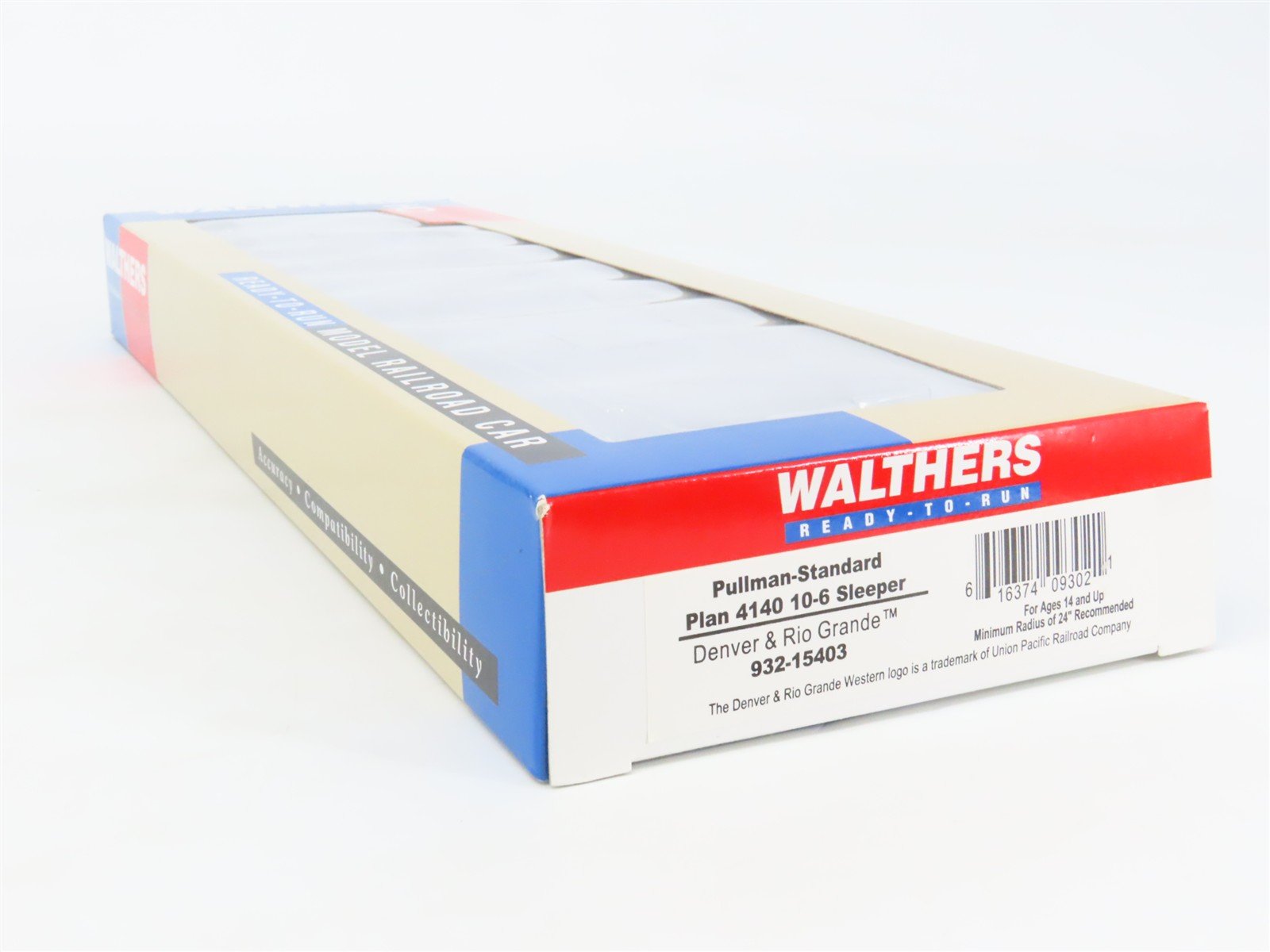 HO Scale Walthers 932-15403 D&RGW Rio Grande P-S 10-6 Sleeper Passenger Car