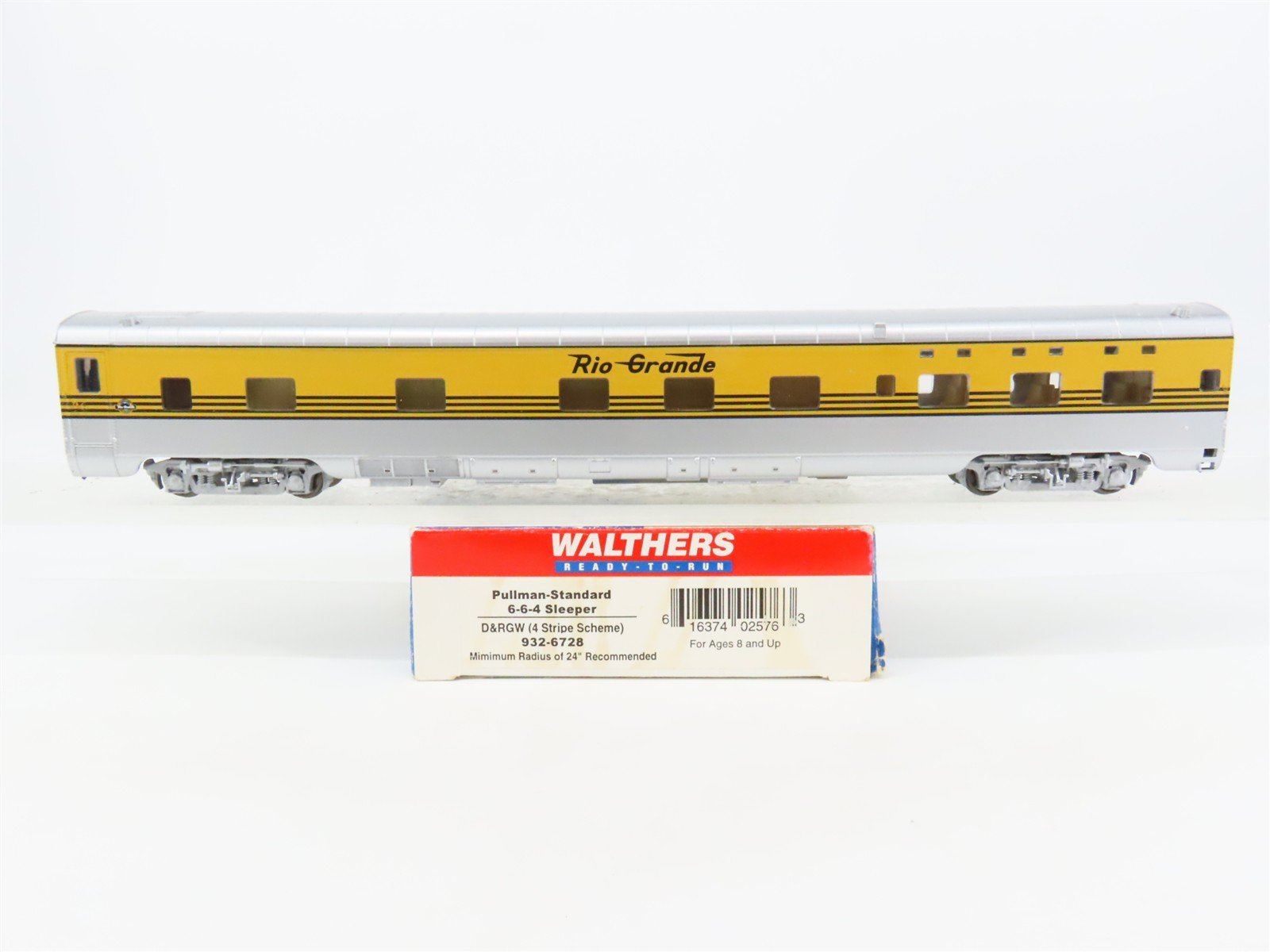 HO Scale Walthers 932-6728 D&RGW Rio Grande P-S 6-6-4 Sleeper Passenger Car