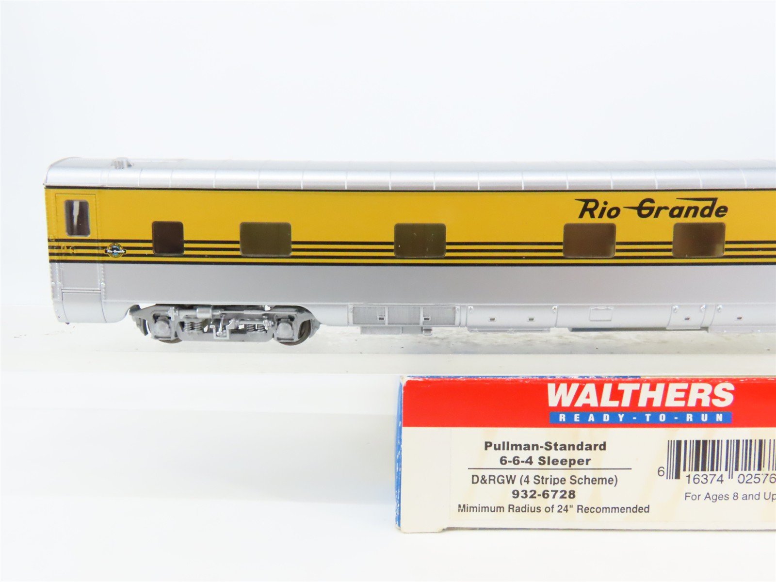 HO Scale Walthers 932-6728 D&RGW Rio Grande P-S 6-6-4 Sleeper Passenger Car