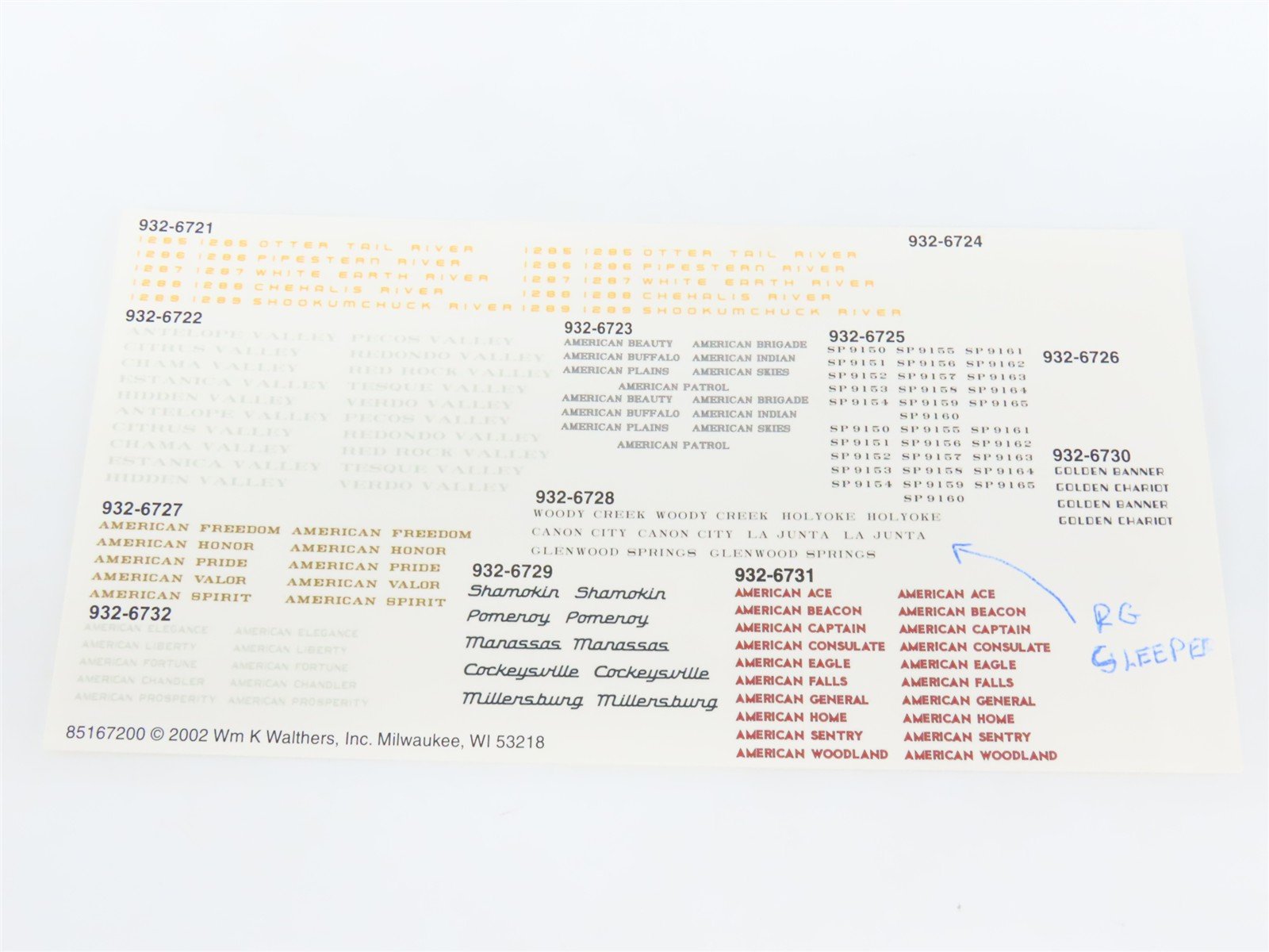 HO Scale Walthers 932-6728 D&RGW Rio Grande P-S 6-6-4 Sleeper Passenger Car