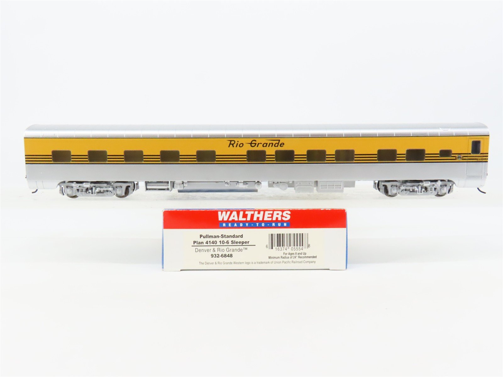 HO Scale Walthers 932-6848 D&RGW Rio Grande P-S 10-6 Sleeper Passenger Car