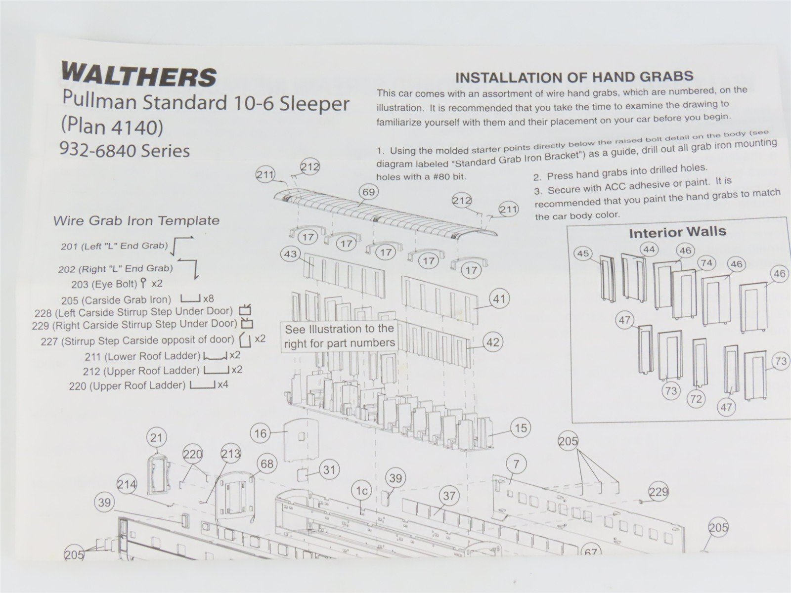 HO Walthers 932-6848 D&RGW Rio Grande P-S 10-6 Sleeper Passenger 