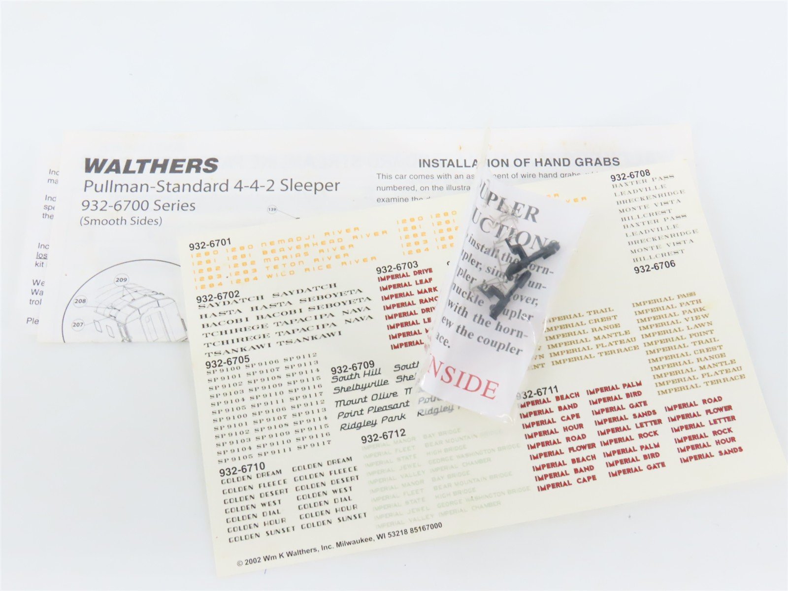 HO Scale Walthers 932-6708 D&RGW Rio Grande P-S 4-4-2 Sleeper Passenger Car