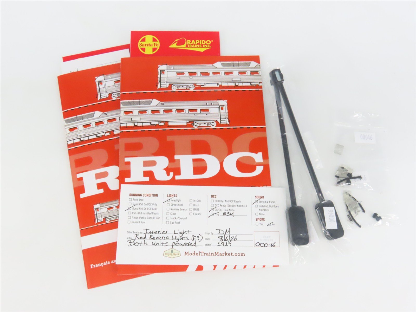 HO Rapido 16603 ATSF Santa Fe Budd RDC Rail Diesel Car 2-Unit Set w/ DCC & Sound
