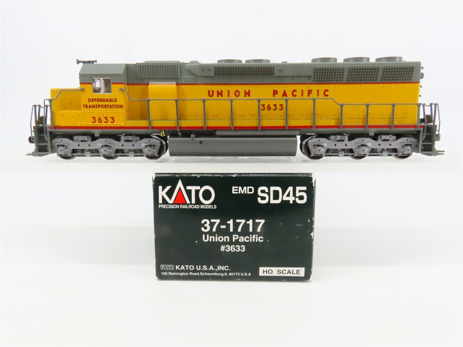HO Scale KATO 37-1717 UP Union Pacific EMD SD45 Diesel #3633 - DCC Ready