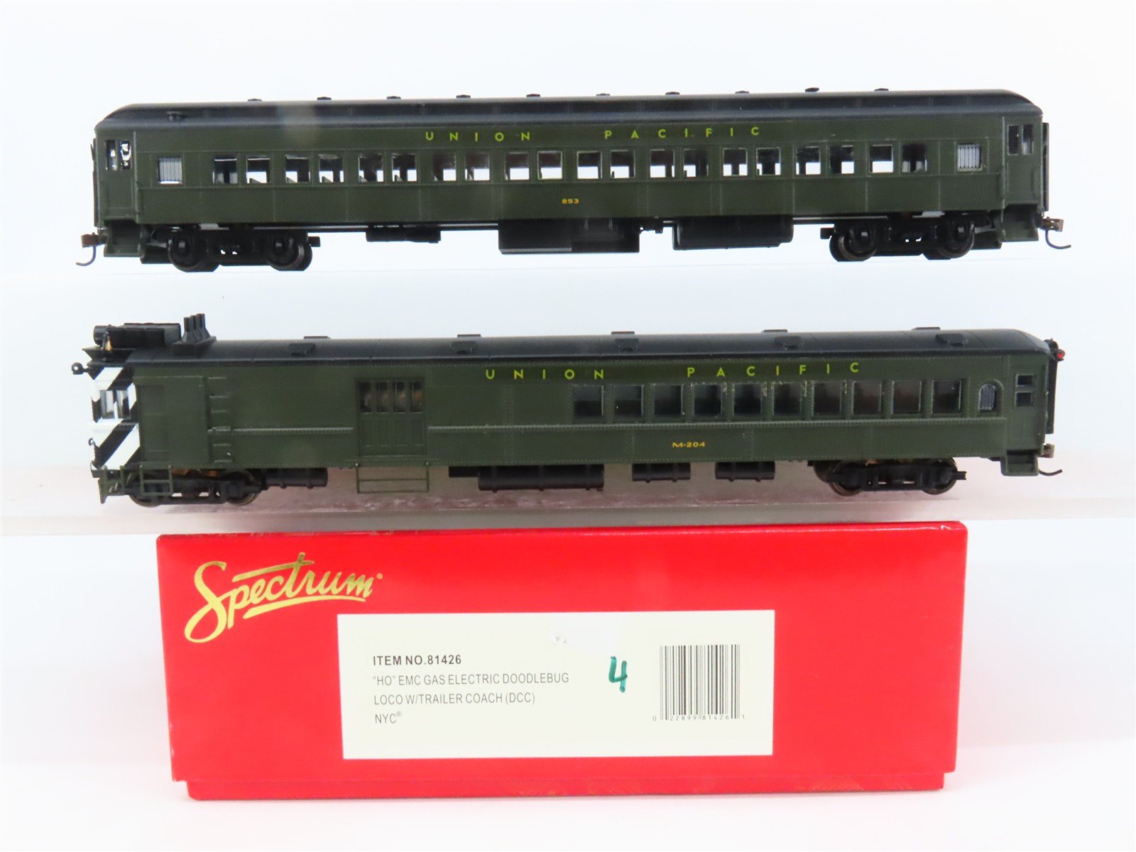 HO Bachmann Spectrum 81426 UP Union Pacific Doodlebug & Coach Set w/DCC - CUSTOM