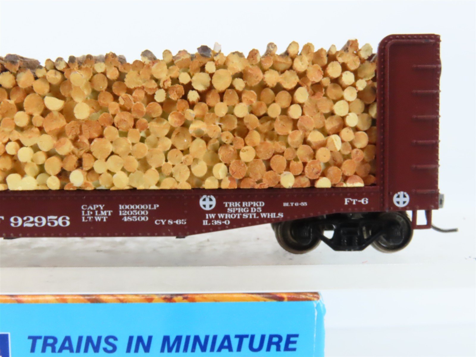 HO Scale Athearn 1457 ATSF Santa Fe 40' Pulpwood Flatcar #92956 w/Custom Load