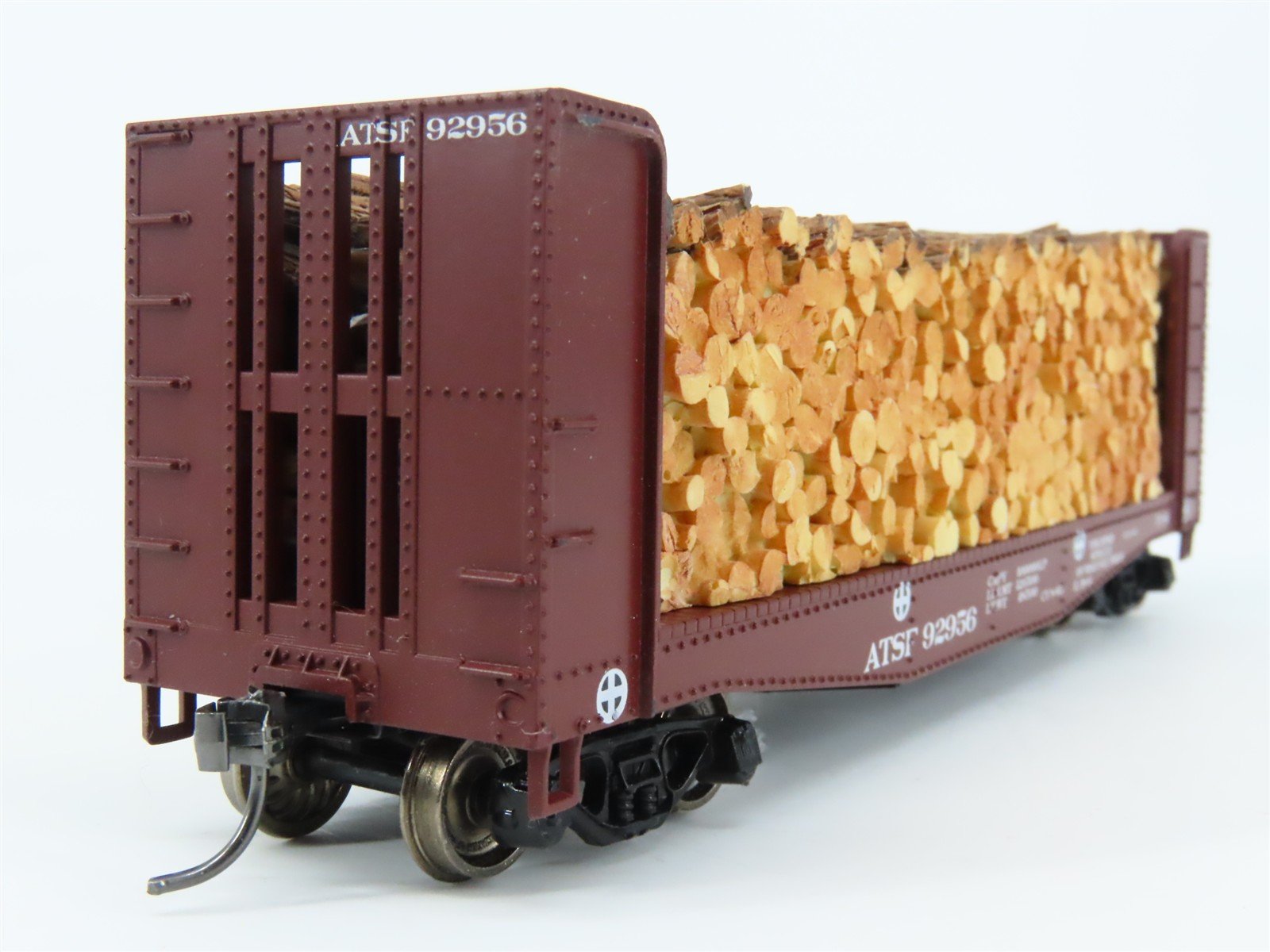 HO Scale Athearn 1457 ATSF Santa Fe 40' Pulpwood Flatcar #92956 w/Custom Load