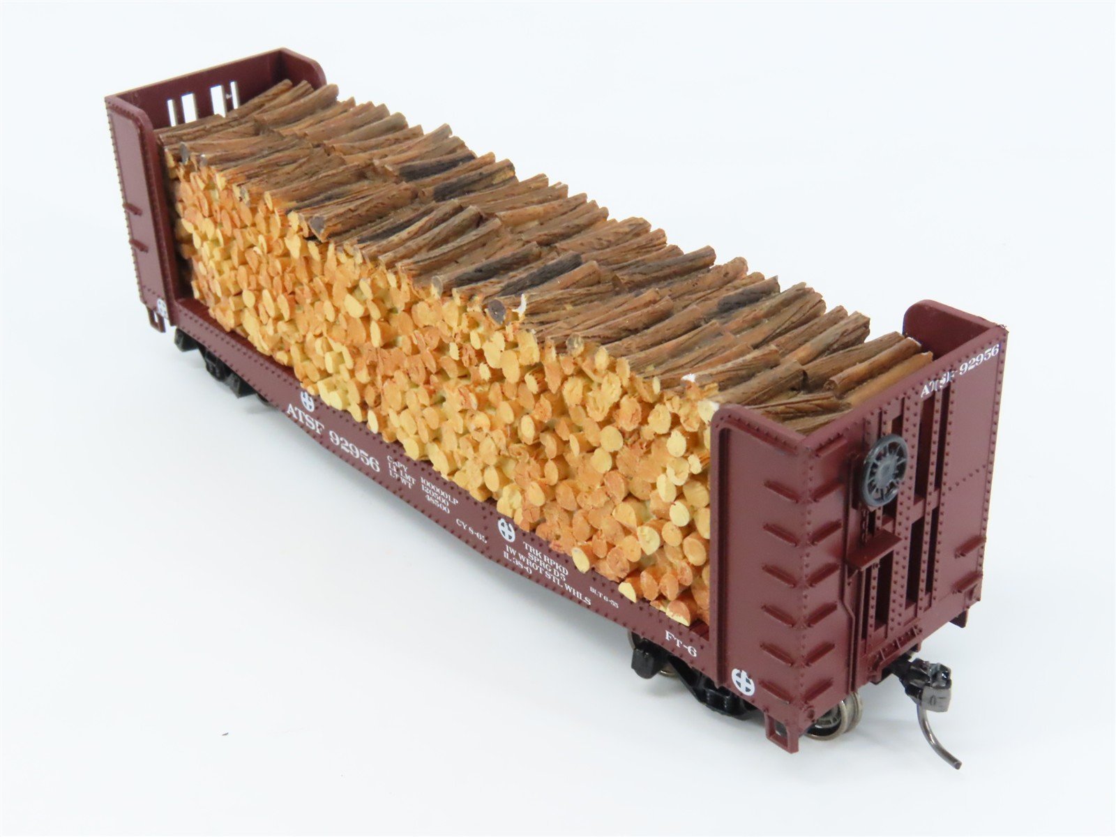 HO Scale Athearn 1457 ATSF Santa Fe 40' Pulpwood Flatcar #92956 w/Custom Load