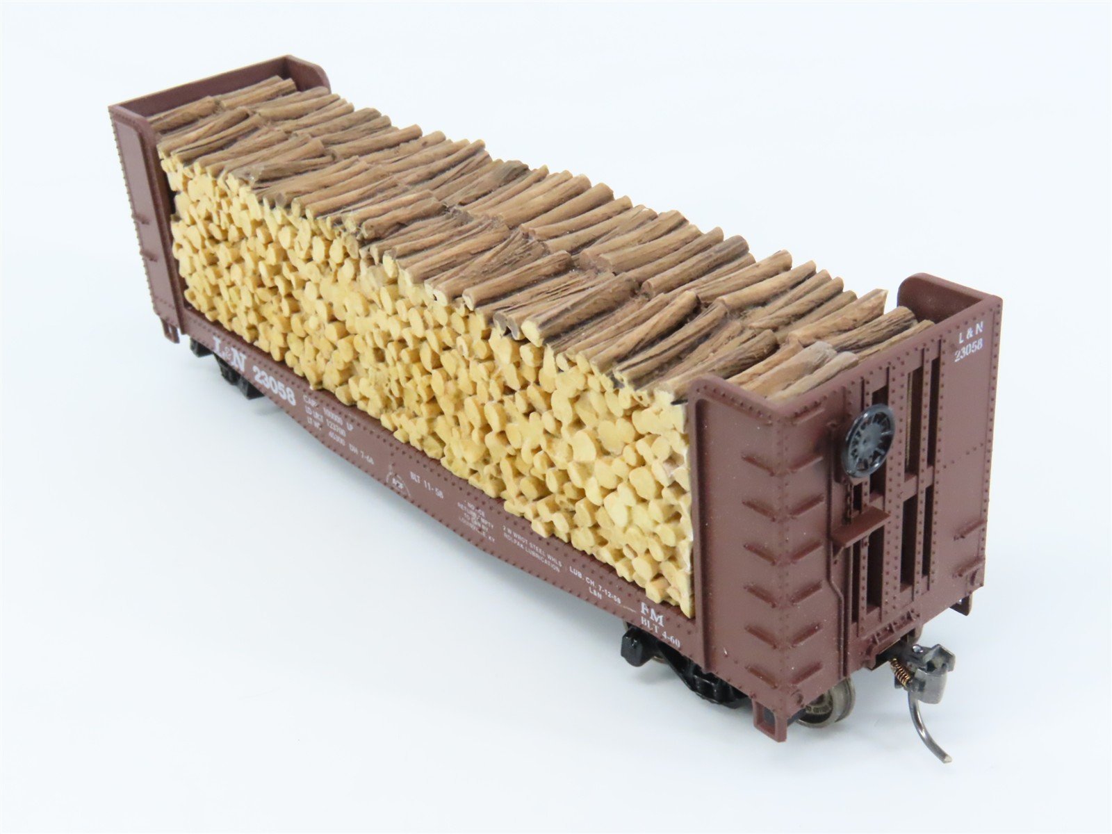 HO Athearn 1453 L&N Louisville & Nashville 40' Pulpwood Flatcar #23058 w/Load