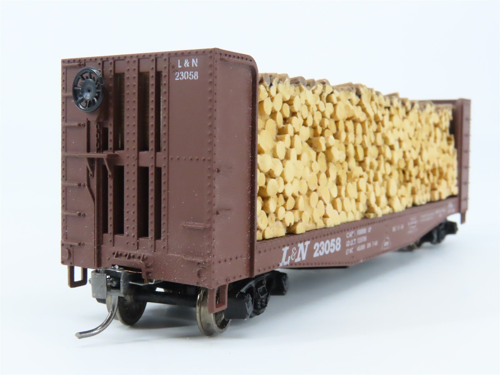 HO Athearn 1453 L&N Louisville & Nashville 40' Pulpwood Flatcar #23058 w/Load