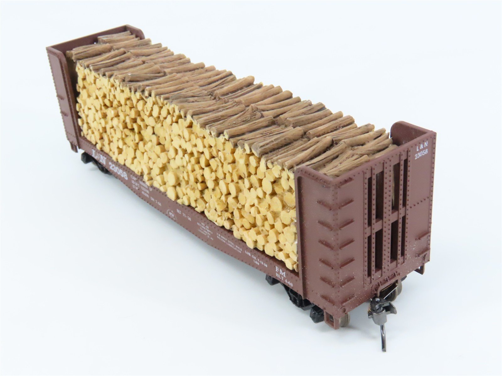 HO Athearn 1453 L&N Louisville & Nashville 40' Pulpwood Flatcar #23058 w/Load
