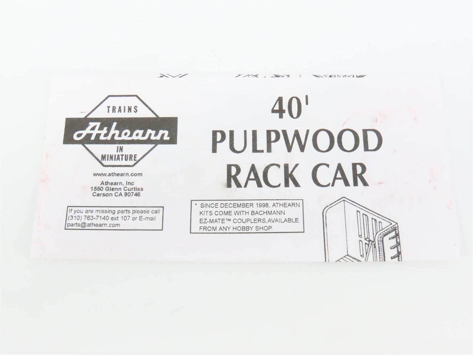 HO Athearn 1453 L&N Louisville & Nashville 40' Pulpwood Flatcar #23058 w/Load
