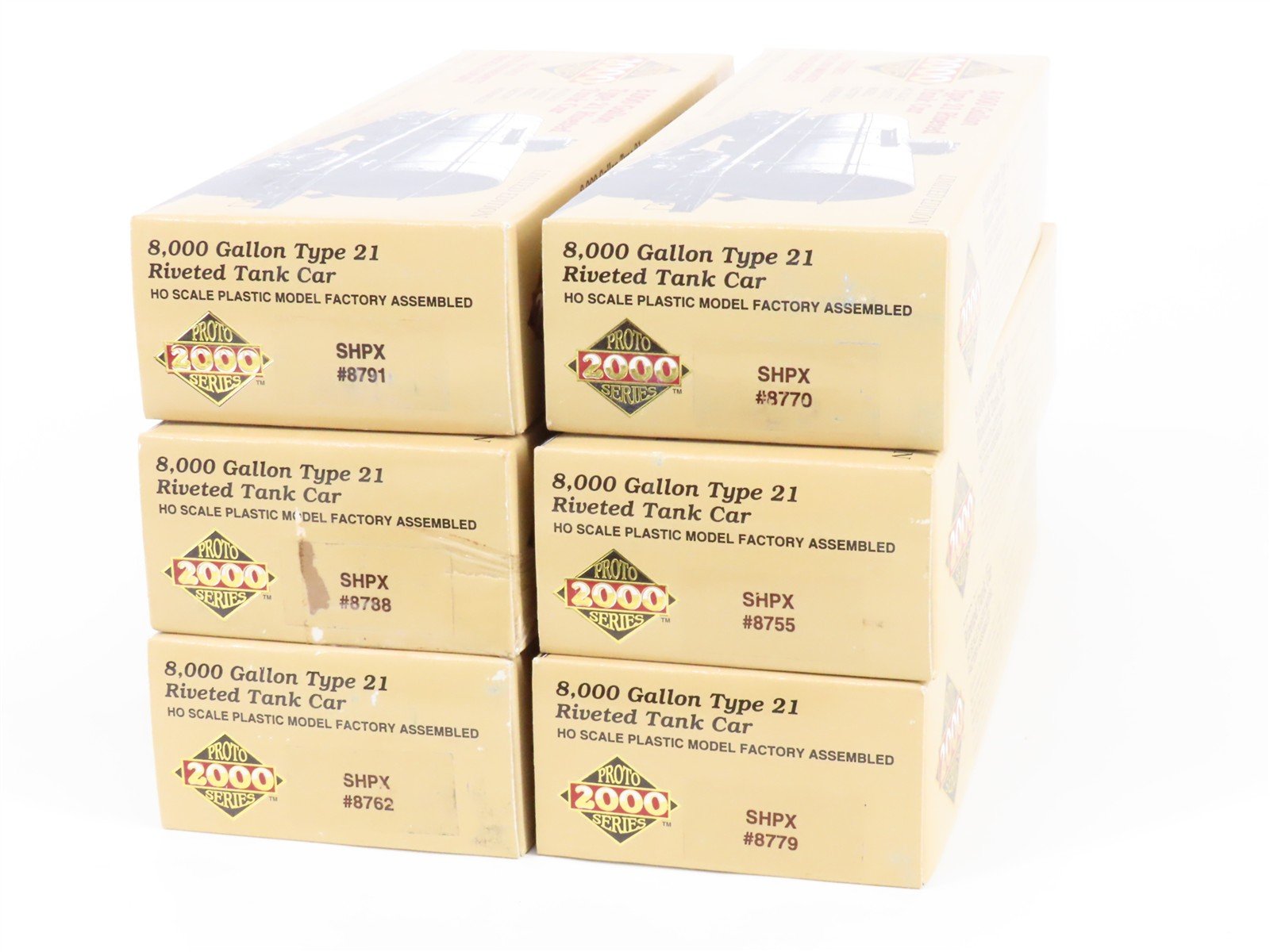 HO Scale PROTO 2000 21894 SHPX Shipper's Car Line 8,000 Gallon Tank Cars 6-Pack