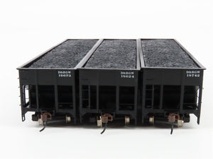 HO Scale Athearn 95614 D&RGW Rio Grande Railroad 40' 3-Bay Hoppers 6-Pack