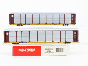 HO Walthers 932-24851 ETTX ATSF Santa Fe 89' Tri-Level Auto Carriers 2-Pack