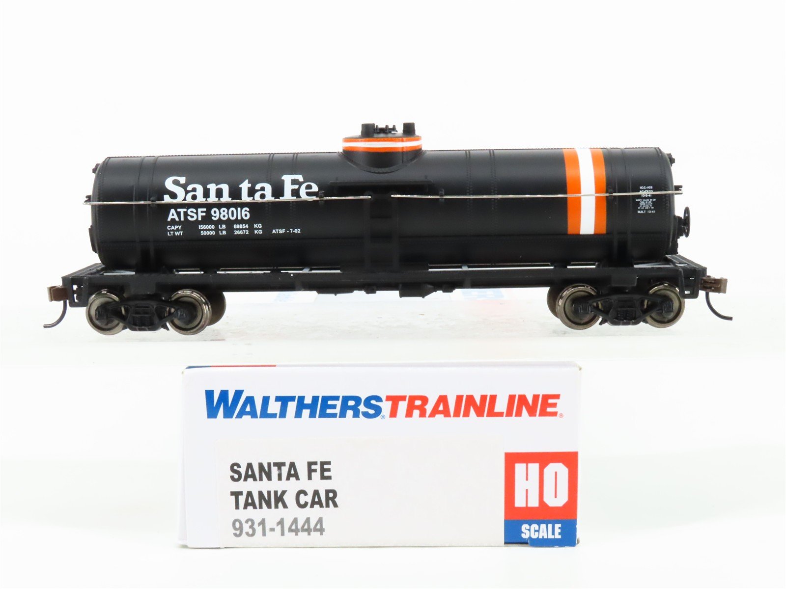 HO Scale Walthers Trainline 931-1444 ATSF Santa Fe Railroad Tank Car #98016
