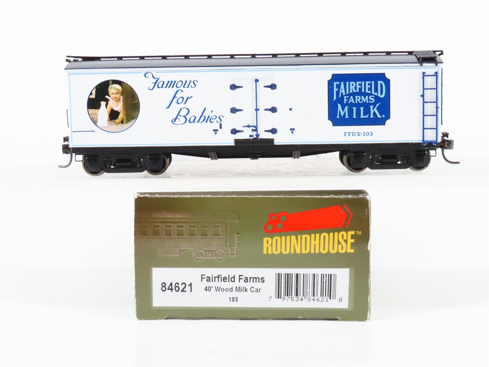 HO Scale Roundhouse 84621 FFDX Fairfield Farms Milk 40' Wood Reefer #103