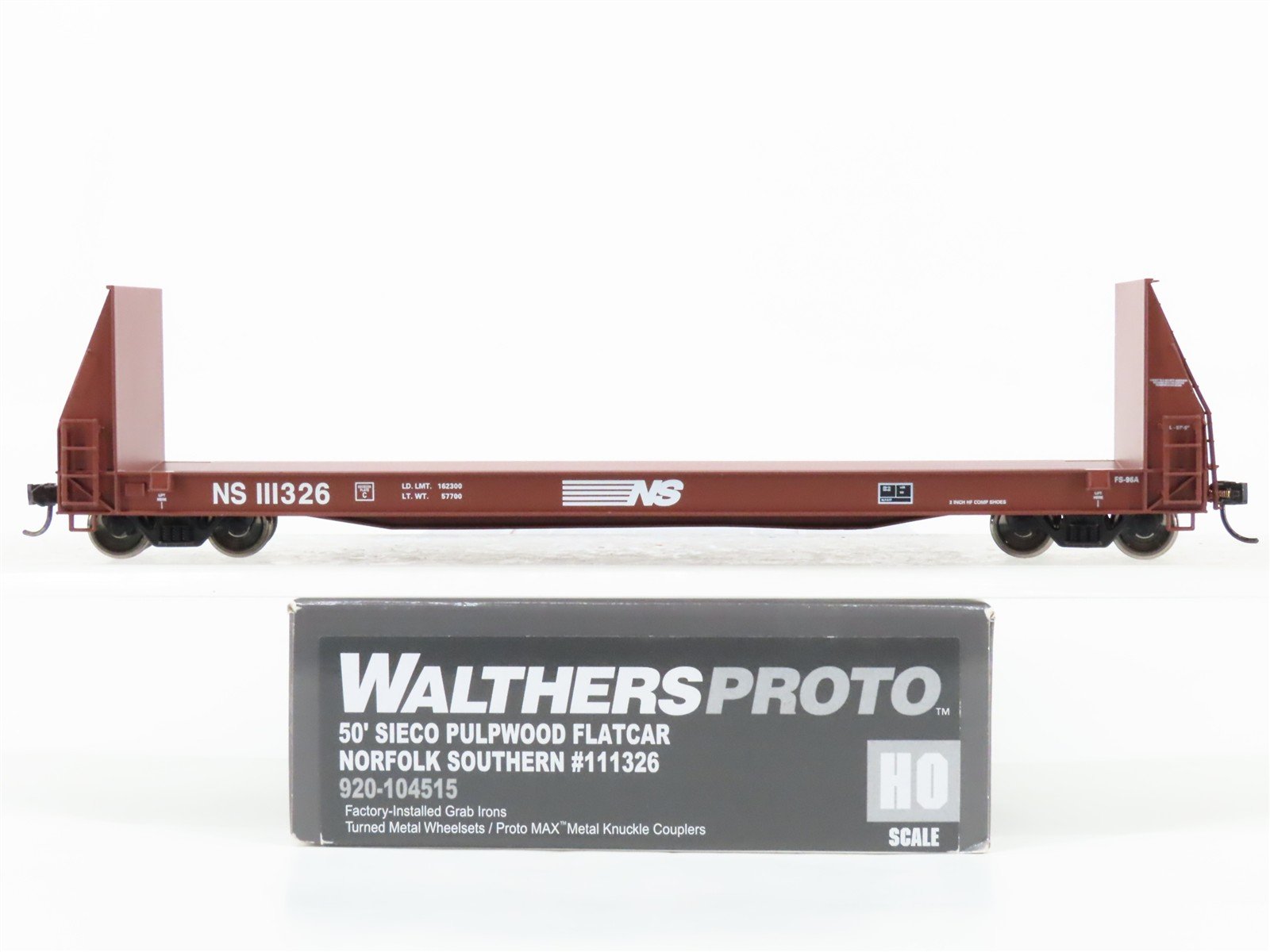 HO Walthers Proto 920-104515 NS Norfolk Southern 50' Pulpwood Flat Car #111326