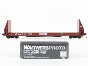 HO Walthers Proto 920-104515 NS Norfolk Southern 50' Pulpwood Flat Car #111326