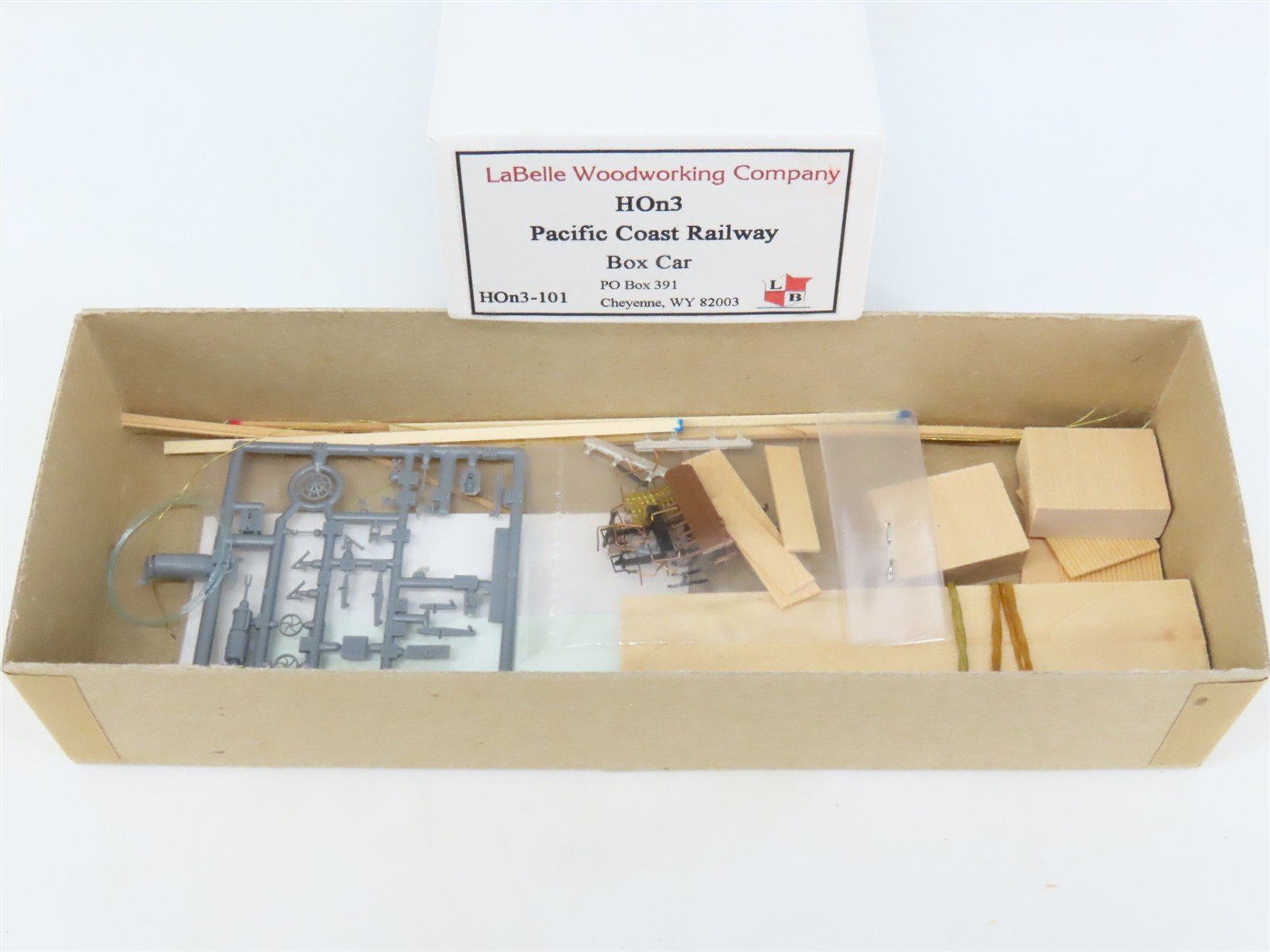HOn3 Labelle Craftsman Kit #HOn3-101 Undecorated Pacific Coast Wood Box Car