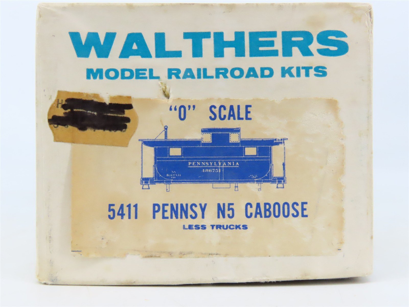 O Scale 2-Rail Walthers Kit #5411 Undecorated PRR N5 Center Cupola Caboose