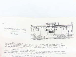 HO Scale The Car Shop BRASS Kit #301 Undecorated NH Center Cupola Steel Caboose