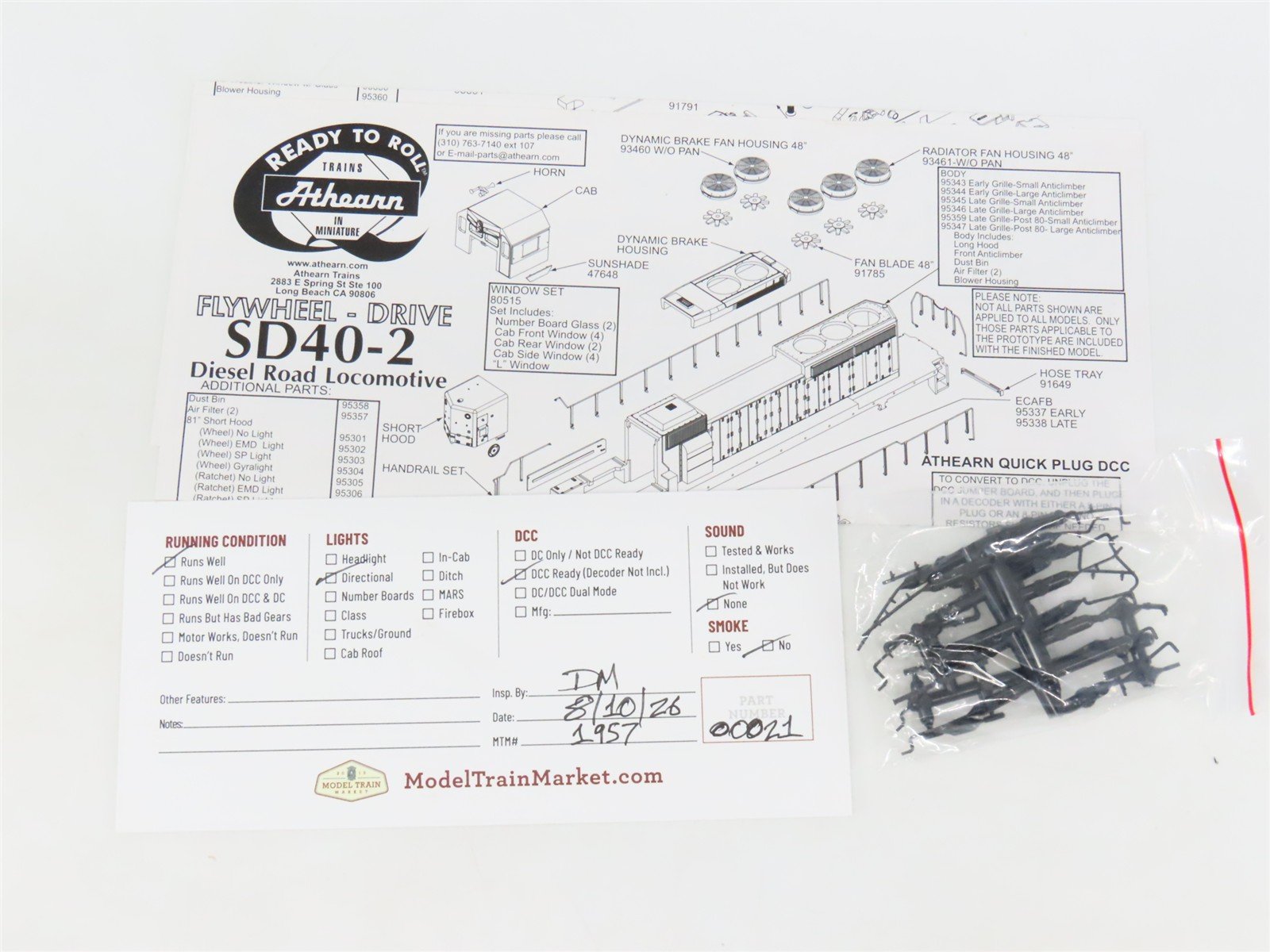 HO Scale Athearn 95211 SOU Southern EMD SD40-2 Diesel #3205 - DCC Ready