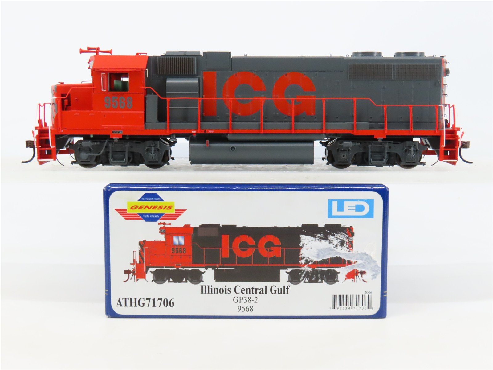 HO Scale Athearn Genesis ATHG71706 ICG EMD GP38-2 Diesel #9568 - DCC Ready