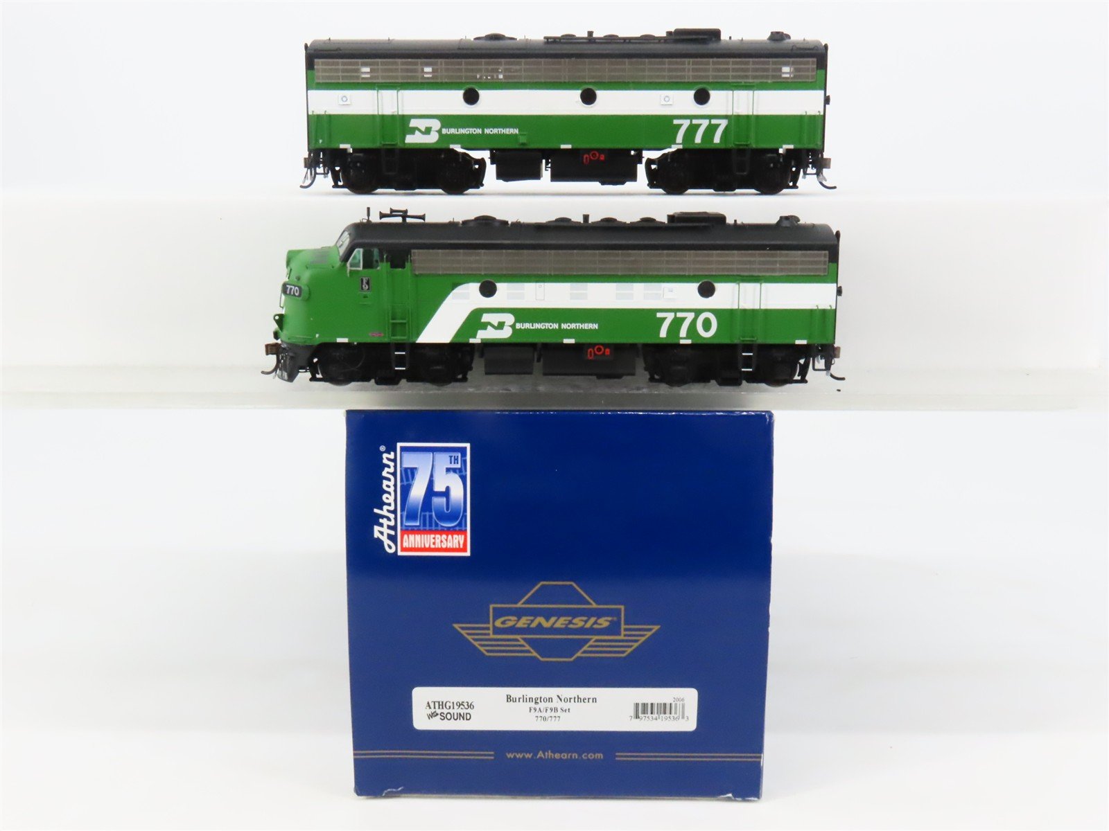 HO Scale Athearn Genesis ATHG19536 BN EMD F9A/B Diesel Set w/DCC & Sound