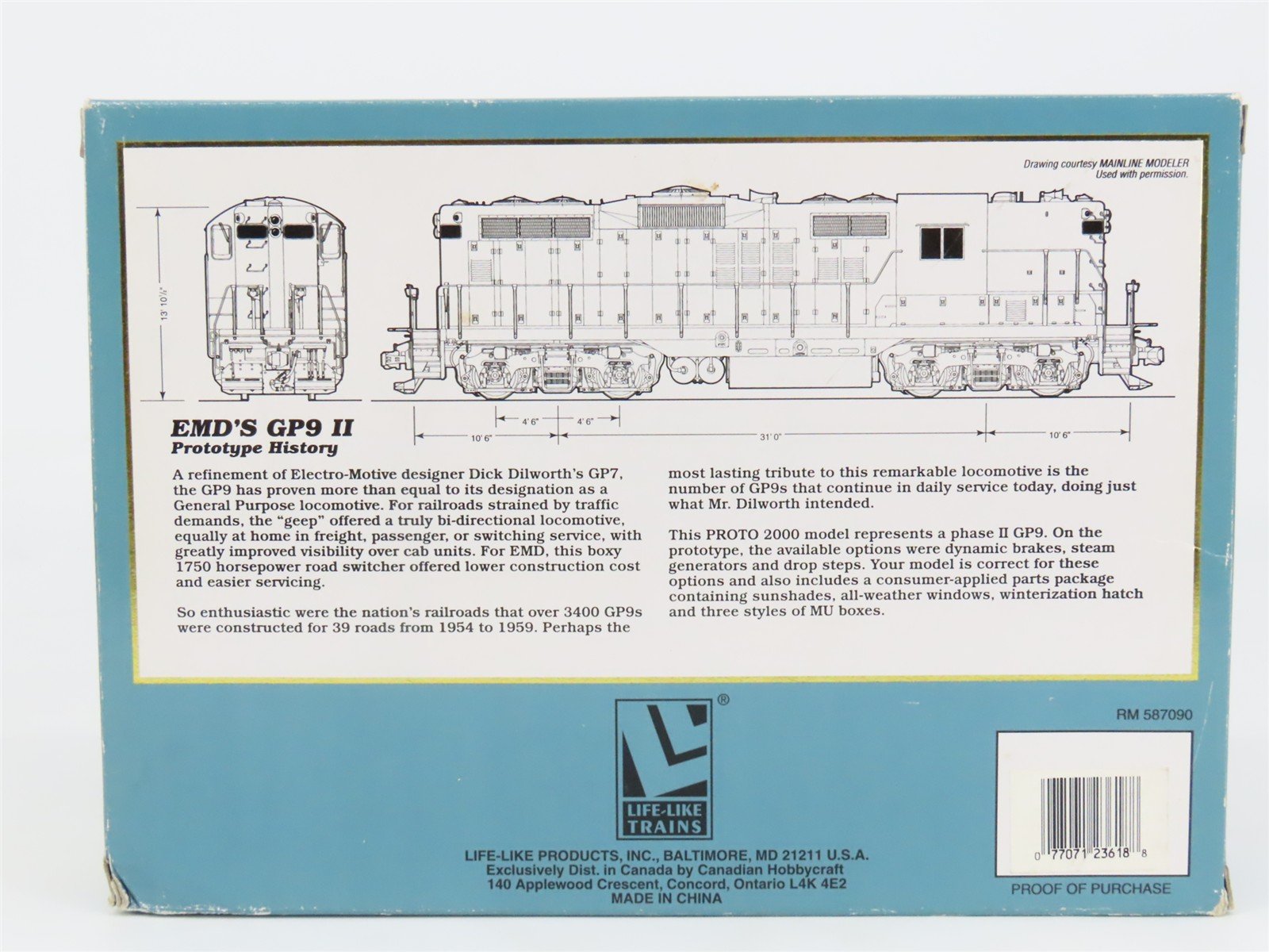 HO Proto 2000 23618 PRR Pennsylvania GP9 Ph. 2 Diesel #7020 w/ DCC - BAD GEARS