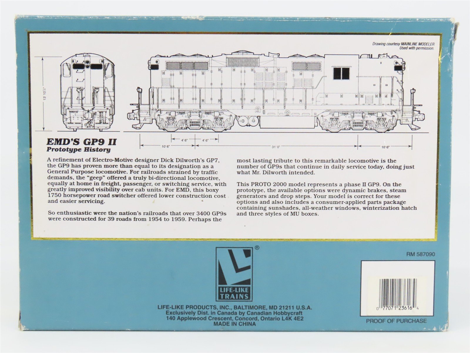 HO Proto 2000 23616 N&W Norfolk & Western GP9 Ph. 2 Diesel #713 - BAD GEARS