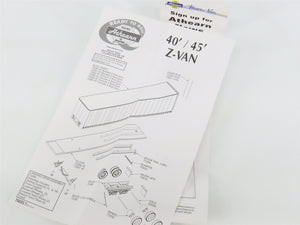 HO Scale Athearn 73381 XTRA 45' Smooth Side Z-Van Trailers 2-Pack