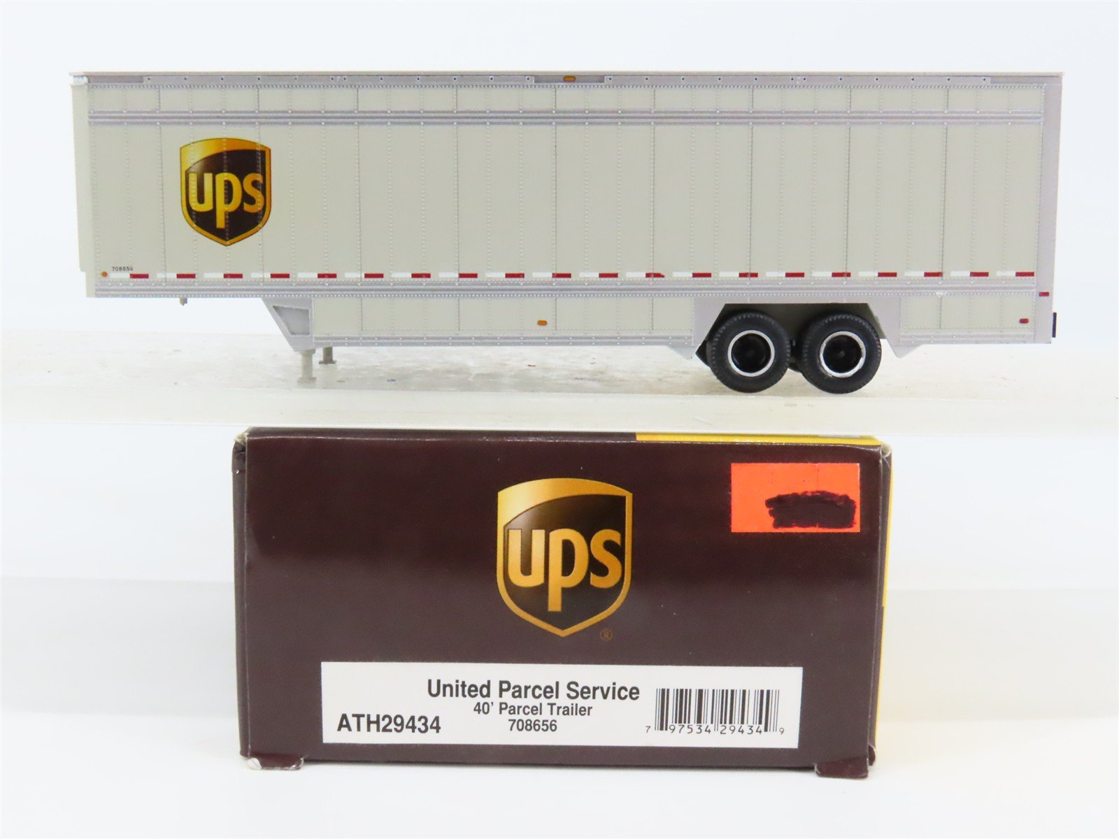 HO Scale Athearn ATH29434 UPS United Parcel Service 40' Parcel Trailer #708656