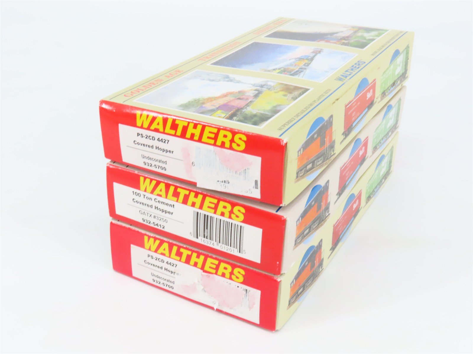 LOT of 3 HO Scale Walthers Kits GATX 2-Bay & Undecorated 3-Bay Covered Hoppers