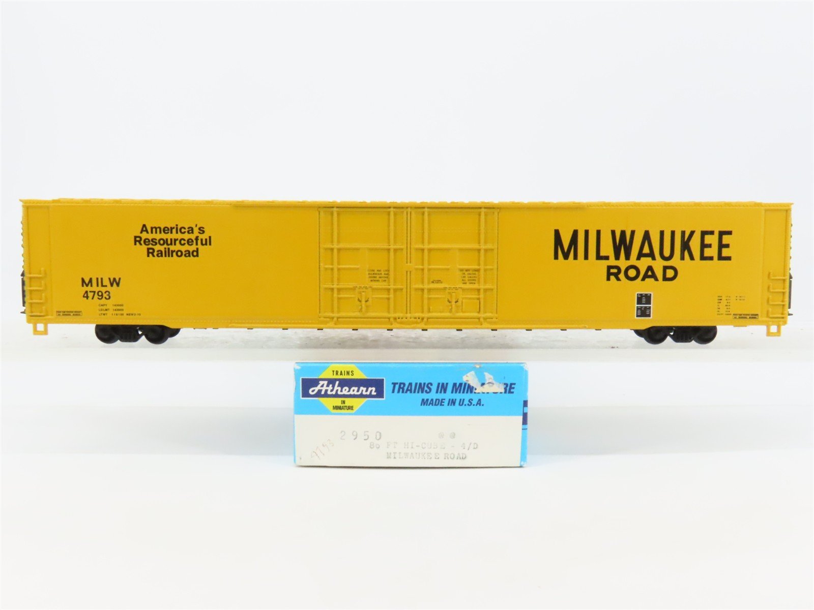 HO Scale Athearn 2950 MILW Milwaukee Road 86' Hi-Cube Box Car #4793