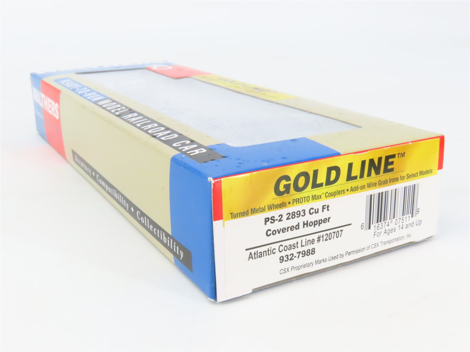 HO Walthers Gold 932-7988 ACL Atlantic Coast Line 3-Bay Covered Hopper #120707