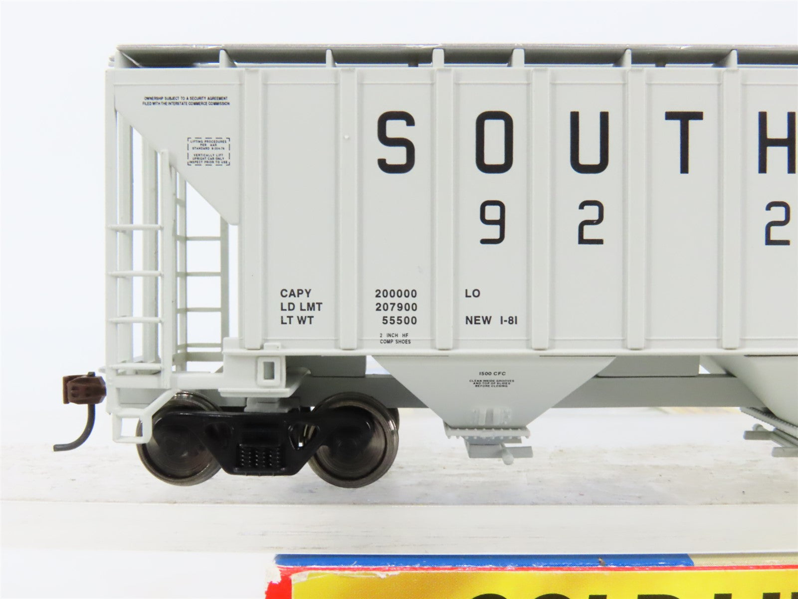 HO Scale Walthers Gold 932-5389 SOU Southern 3-Bay Trinity Covered Hopper #92265