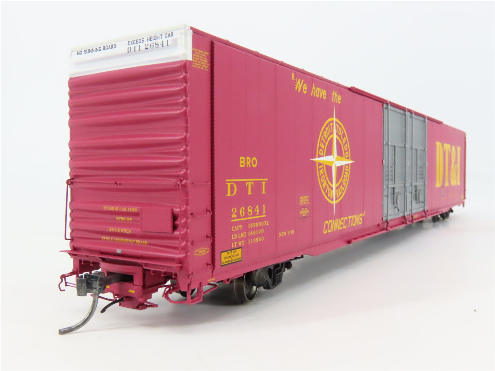 HO Scale Tangent 25046-07 DT&I 86' Hi-Cube Double Plug Door Box Car #26841