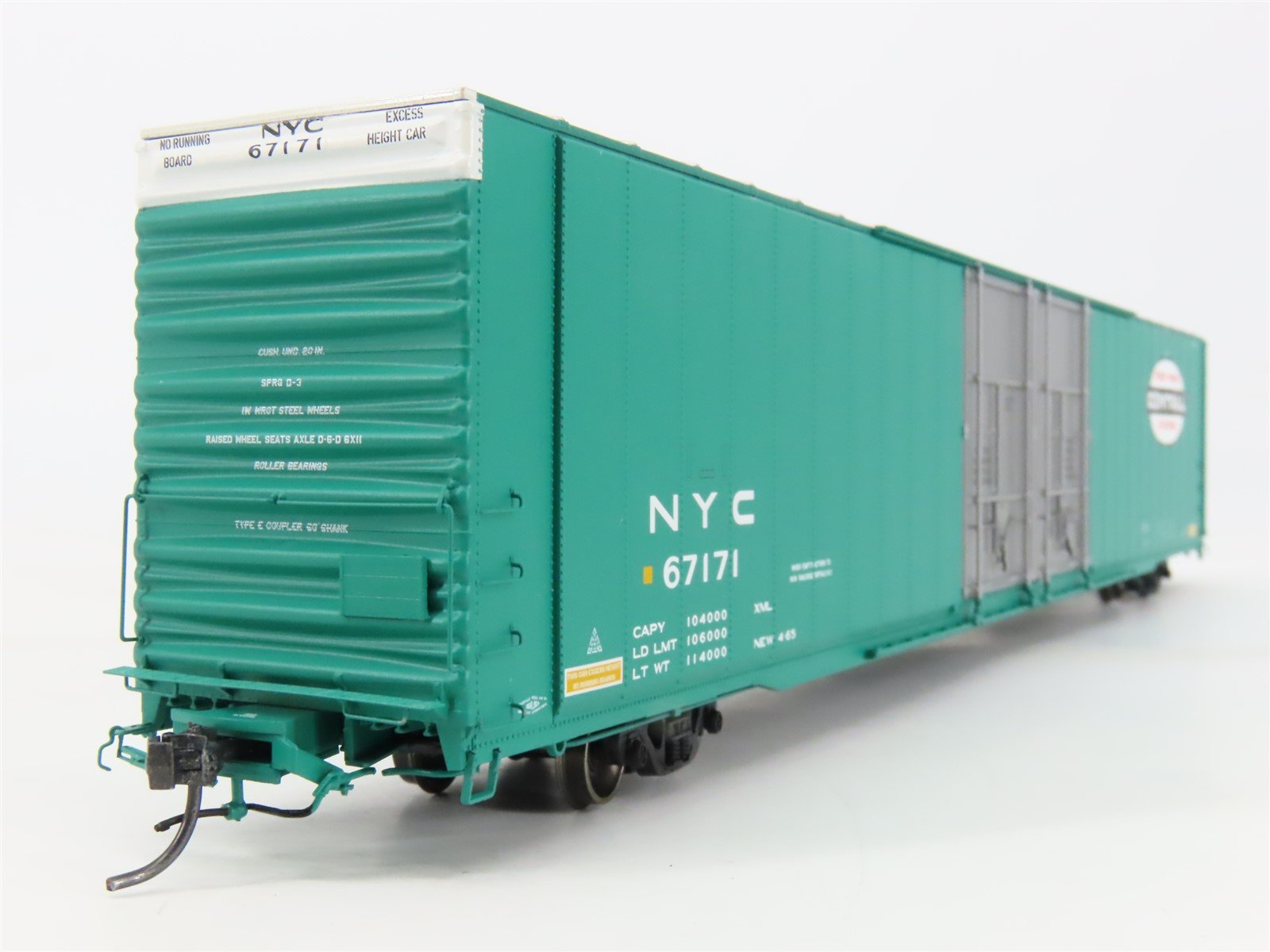 HO Tangent NYC New York Central 86' Hi-Cube Double Plug Door Box Car #67171