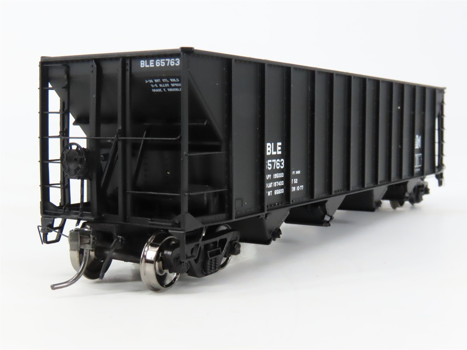 HO Scale Tangent 10850-03 B&LE Bessemer 4-Bay Bethlehem Hopper #65763 w/ Load