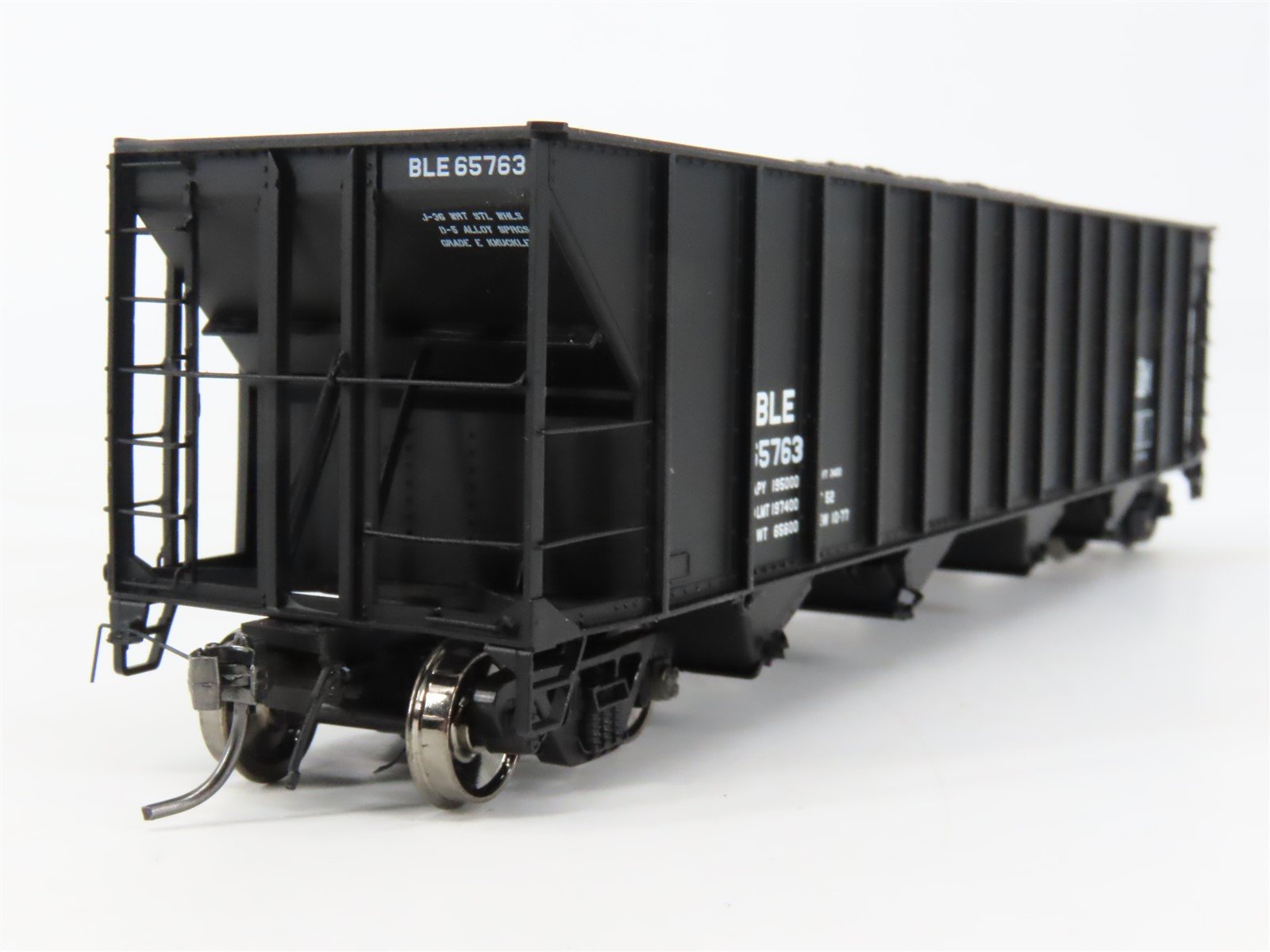 HO Scale Tangent 10850-03 B&LE Bessemer 4-Bay Bethlehem Hopper #65763 w/ Load